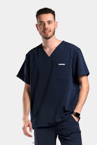 Ανδρική ιατρική μπλούζα Dr Scrub Μπλε Σκούρο PRS01TMNA