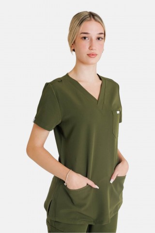 Γυναικεία ιατρική μπλούζα Dr Scrub Χακί PRS03TFTL