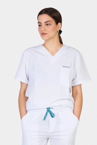 Γυναικεία ιατρική μπλούζα Dr Scrub ΛΕΥΚΟ PRS04TFWH