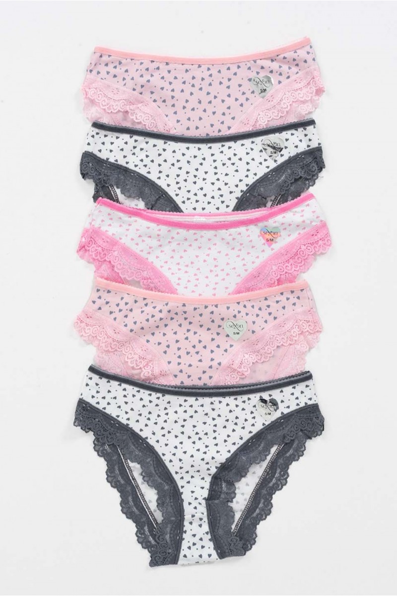 Βαμβακερά σλιπ με δαντέλα SEXEN 5 Pack 4373 Βαμβακερά σλιπ με δαντέλα SEXEN 5 Pack 4373