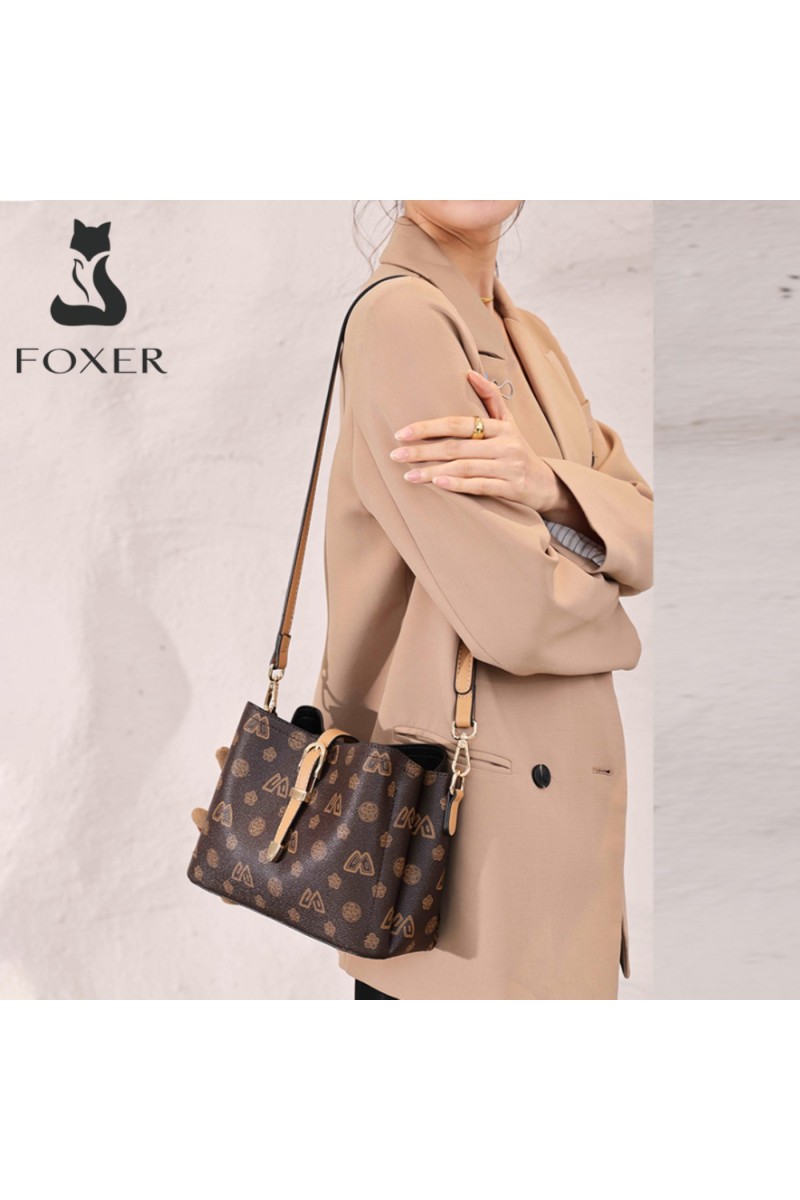 Γυναικεία Τσάντα PVC Χιαστί Foxer 9140158F Brown