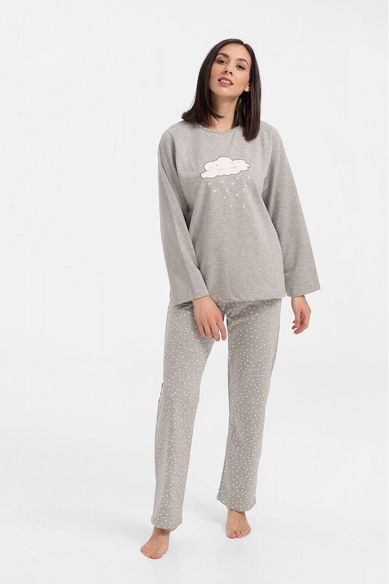Κλασική γυναικεία πυτζάμα Galaxy Grey Funny Cloud Κλασική γυναικεία πυτζάμα Galaxy Grey Funny Cloud