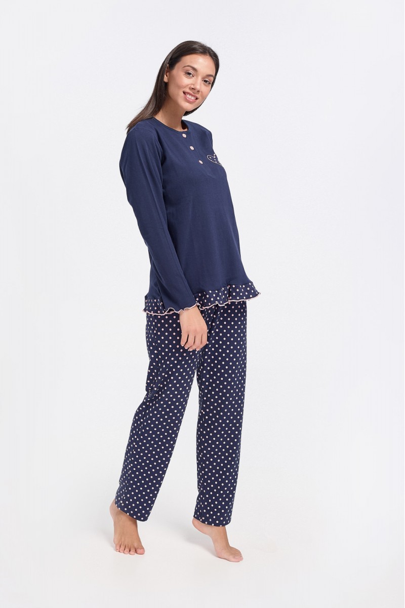 Γυναικεία πυτζάμα CHERRY Heart Πουά NAVY Γυναικεία πυτζάμα CHERRY Heart Πουά NAVY