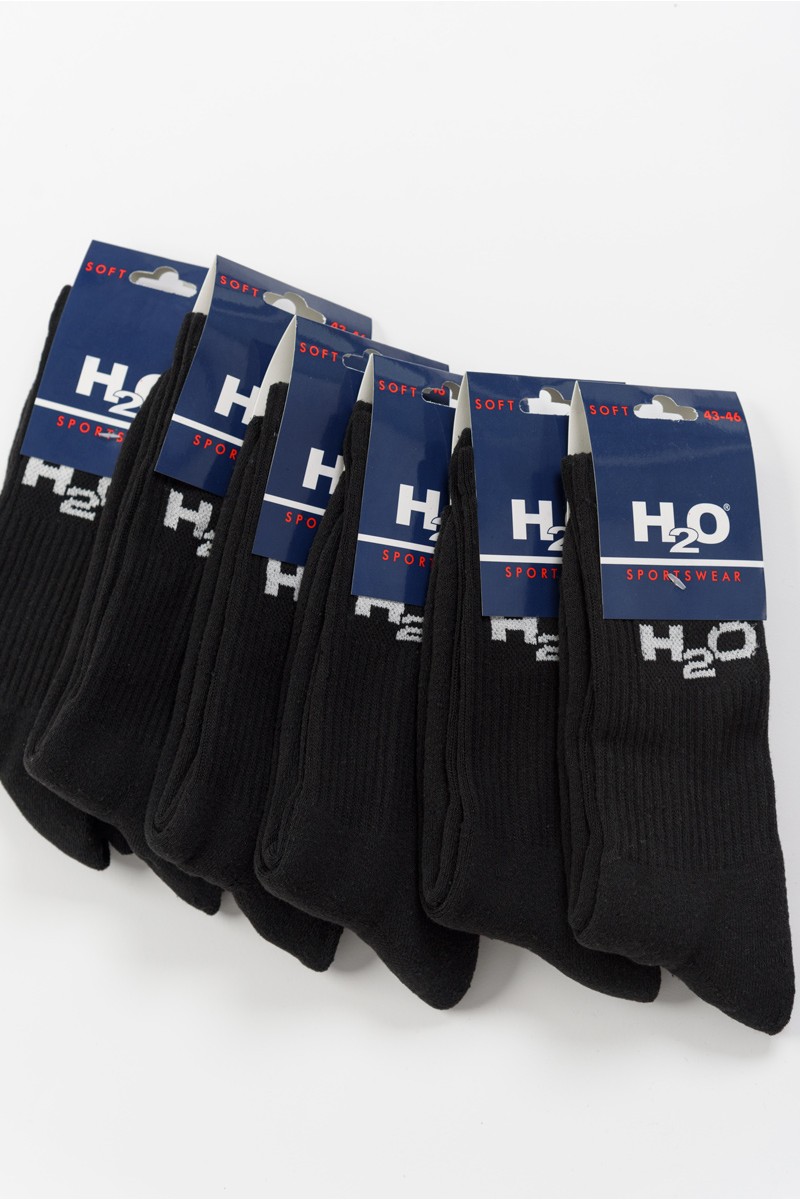 Αθλητικές Κάλτσες H2O Μαύρο 6 Pack