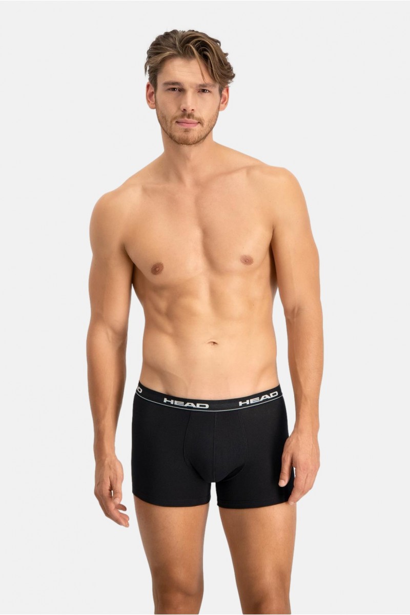 Ανδρικά Boxers HEAD Basic 2 Pack ΜΑΥΡΟ