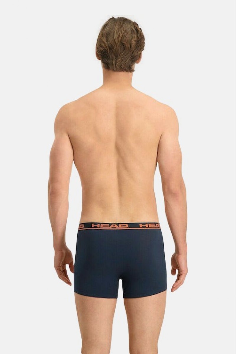 Ανδρικά Boxers HEAD Basic 2 Pack NAVY ORANGE