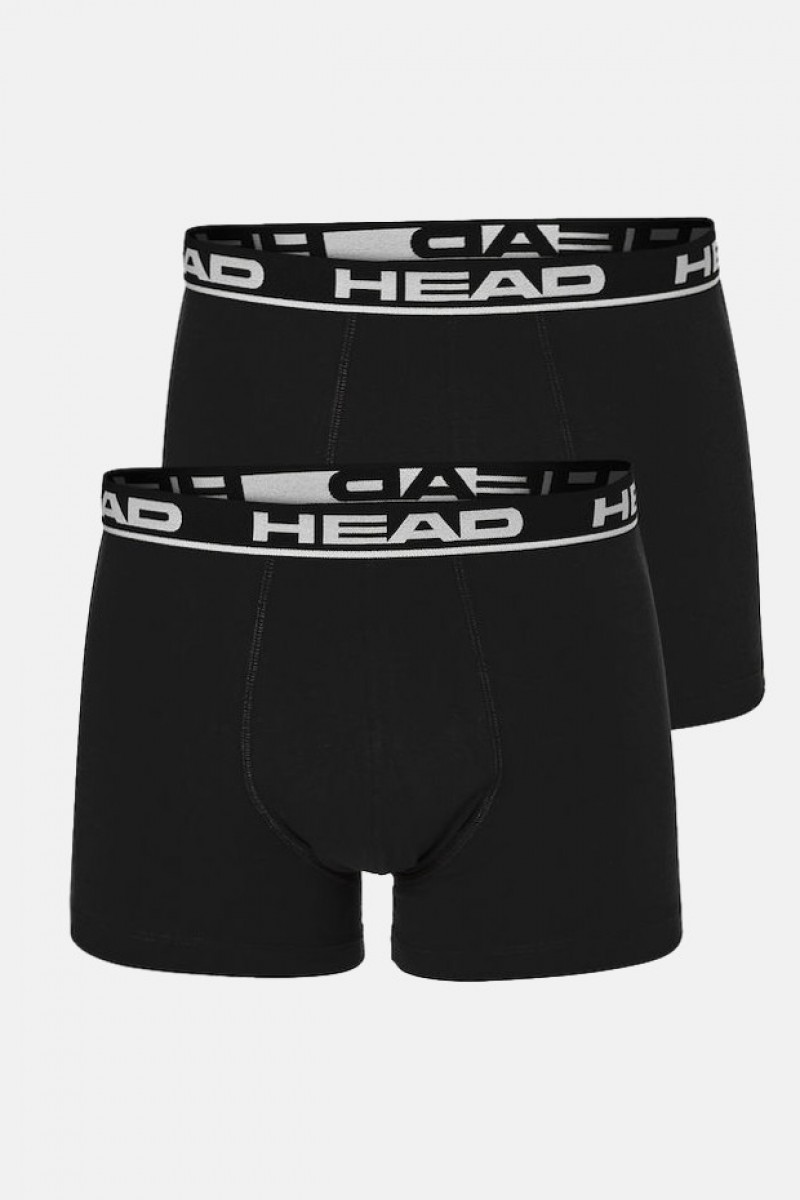 Ανδρικά Boxers HEAD Basic 2 Pack ΜΑΥΡΟ