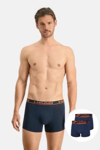 Ανδρικά Boxers HEAD Basic 2 Pack NAVY ORANGE