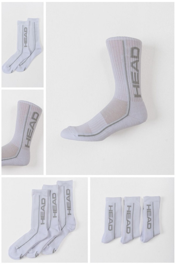 Αθλητικές κάλτσες HEAD Performance 3 Pack Λευκό