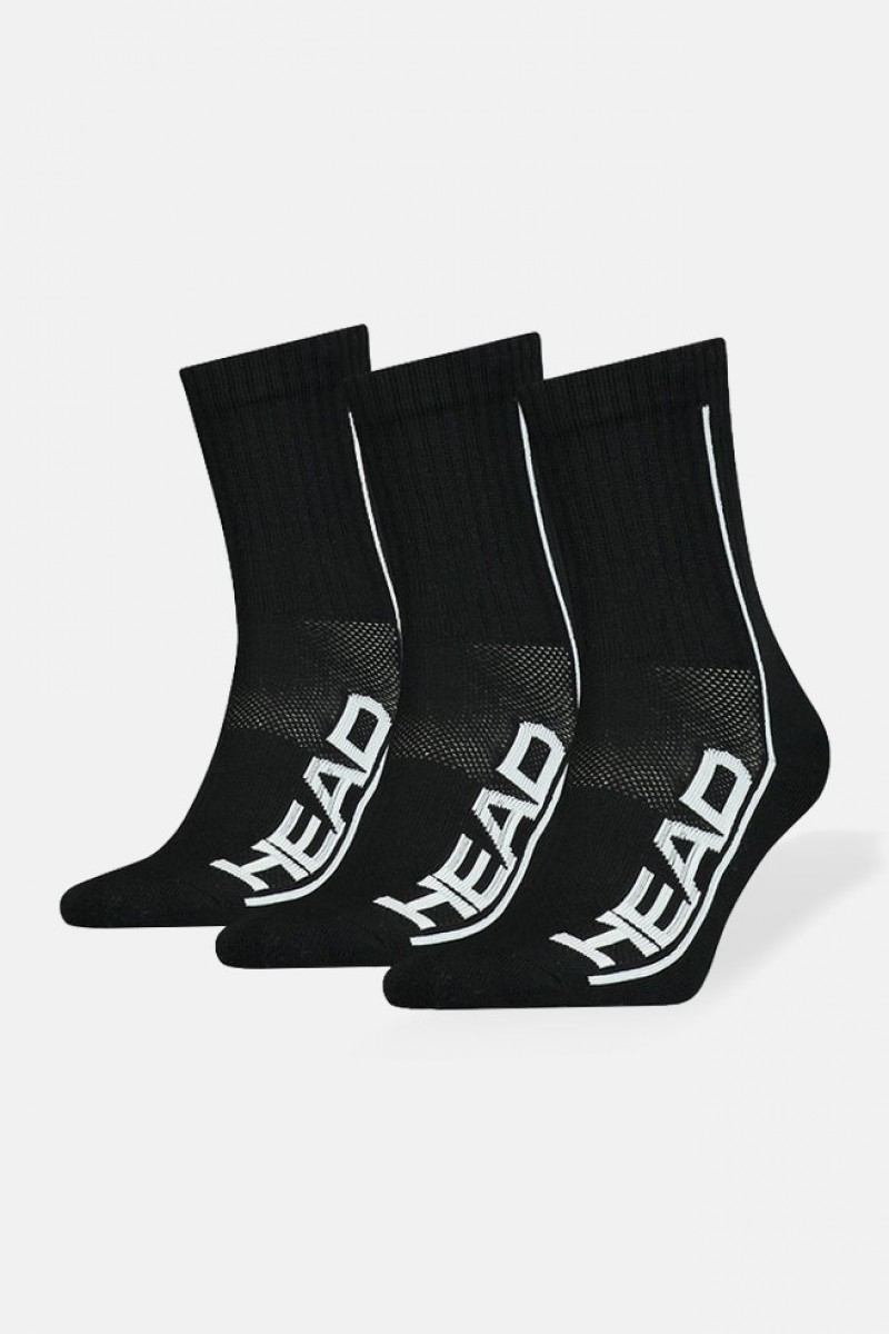Ημίκοντες Αθλητικές κάλτσες HEAD 3 Pack Μαύρο Ημίκοντες Αθλητικές κάλτσες HEAD 3 Pack Μαύρο