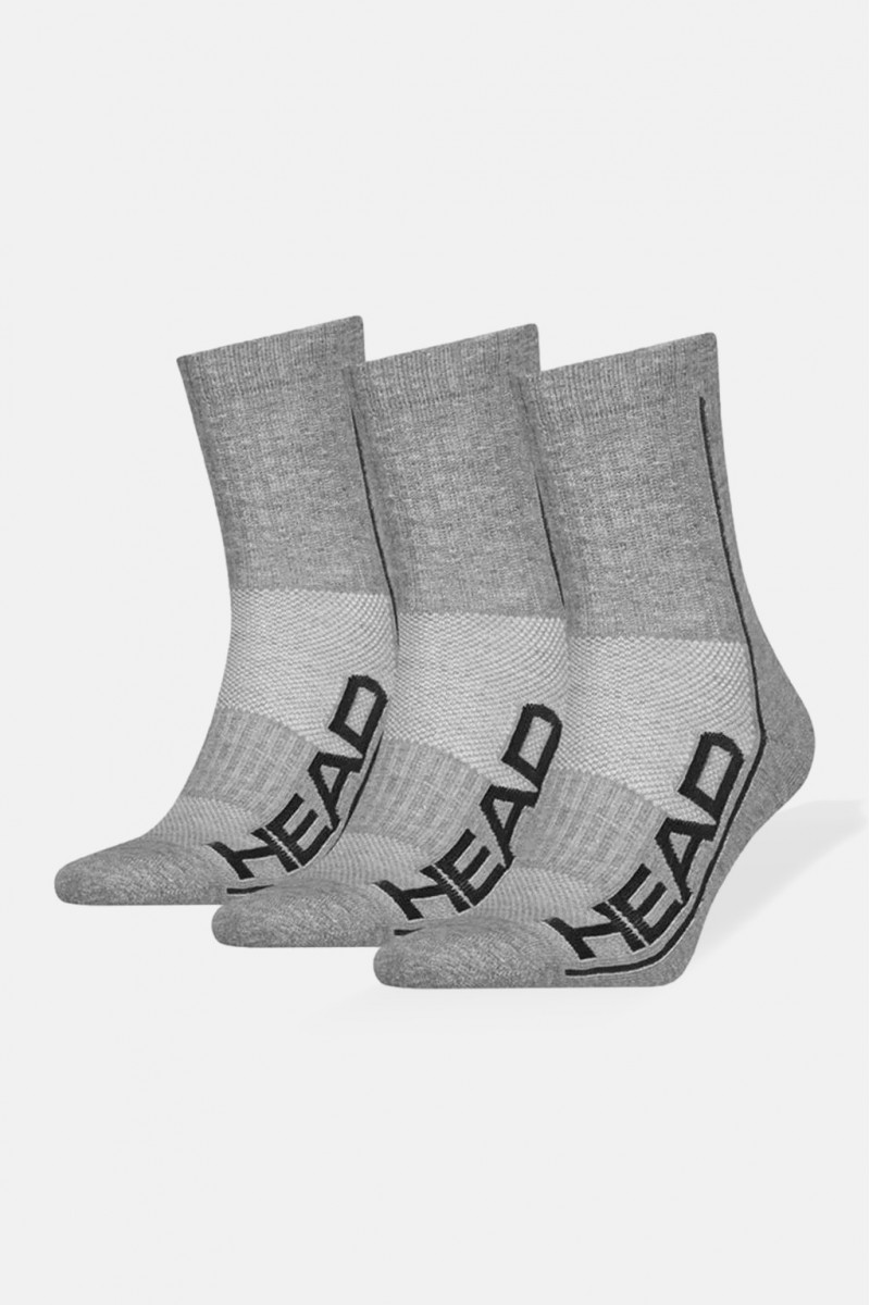 Ημίκοντες Αθλητικές κάλτσες HEAD 3 Pack Γκρι Ημίκοντες Αθλητικές κάλτσες HEAD 3 Pack Γκρι