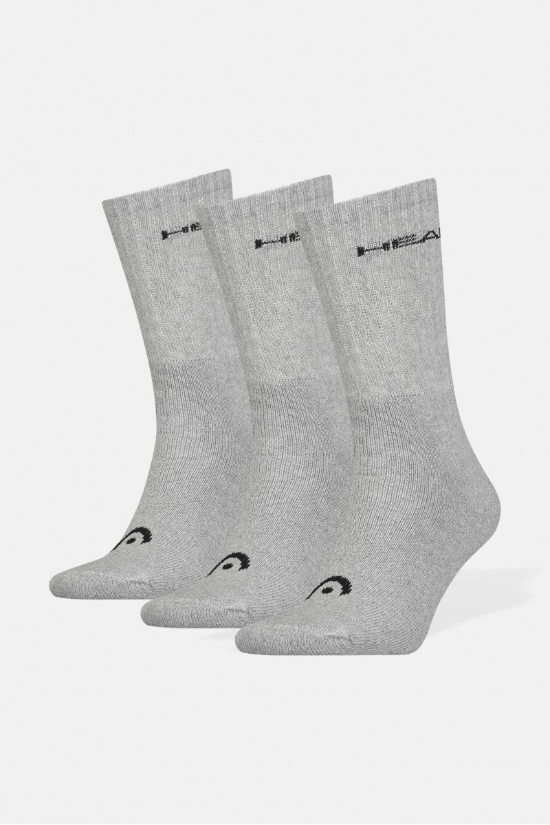 Αθλητικές κάλτσες HEAD 3 Pack Γκρι Αθλητικές κάλτσες HEAD 3 Pack Γκρι