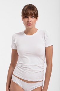 Γυναικεία μπλούζα κοντομάνικη κλειστή λαιμόκοψη HELIOS Micromodal 80665