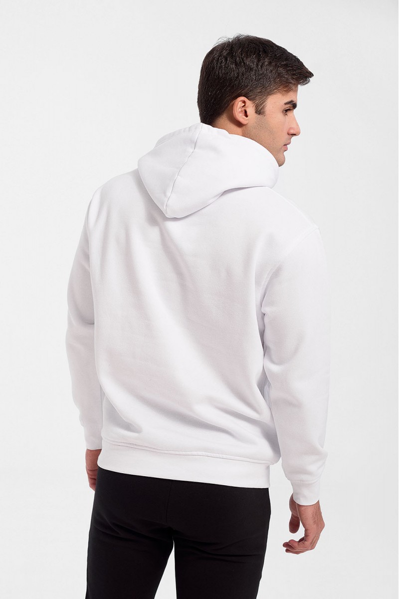 Φούτερ μπλούζα με κουκούλα JHK Kangaroo Sweatshirt Λευκό