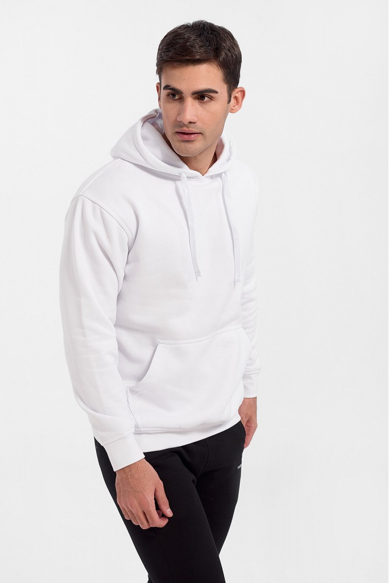 Φούτερ μπλούζα με κουκούλα JHK Kangaroo Sweatshirt Λευκό