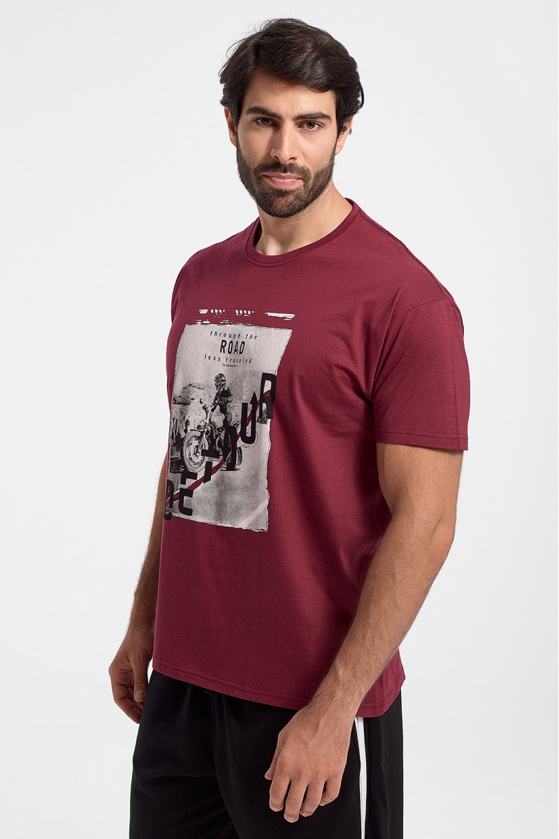 Ανδρικό T-Shirt JHK ROAD BORDO