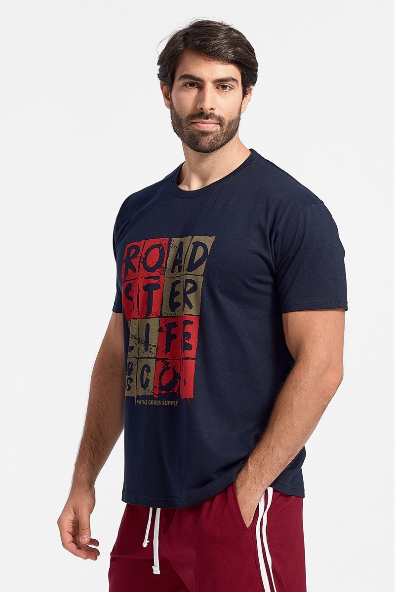 Ανδρικό T-Shirt JHK ROADSTER NAVY Ανδρικό T-Shirt JHK ROADSTER NAVY