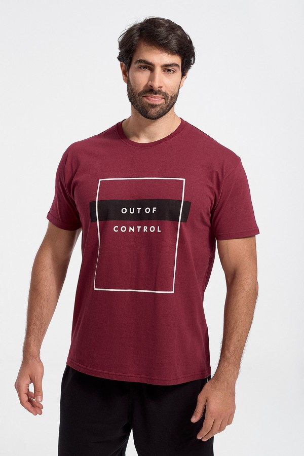 Ανδρικό T-Shirt JHK OUT OF CONTROL BORDO