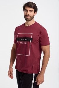 Ανδρικό T-Shirt JHK OUT OF CONTROL BORDO