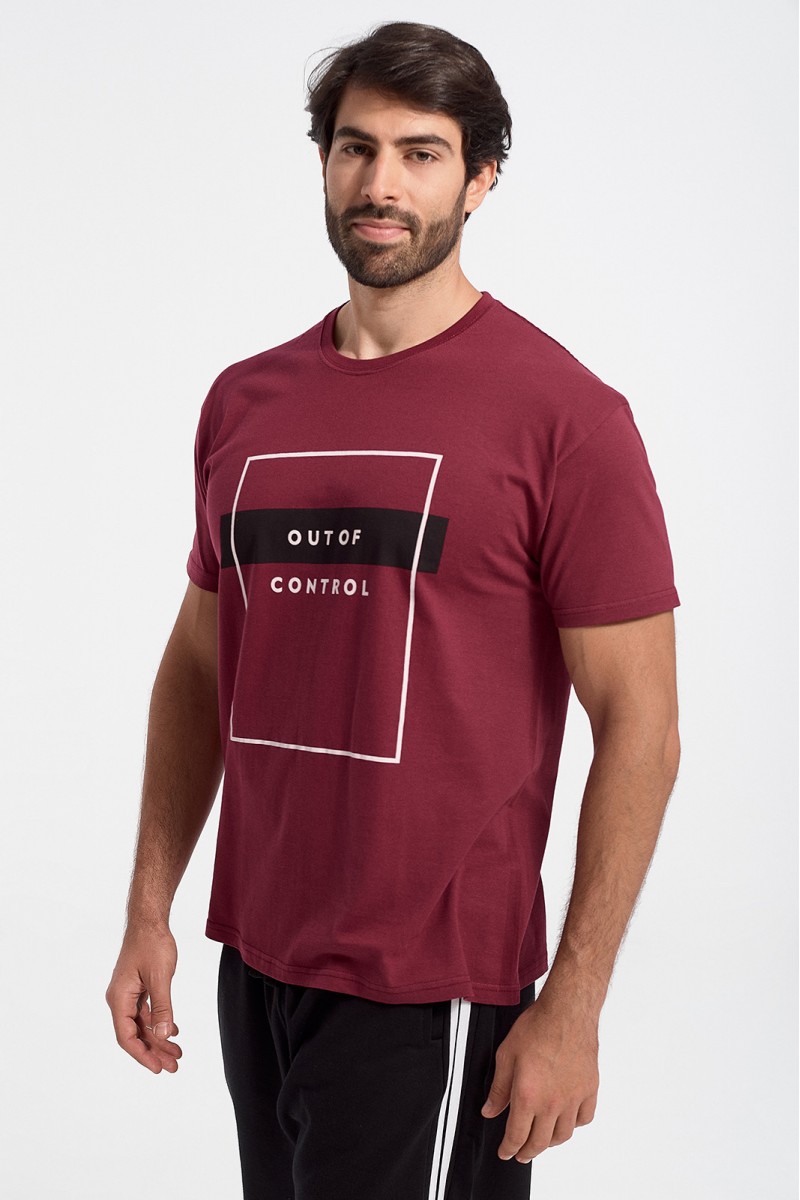 Ανδρικό T-Shirt JHK OUT OF CONTROL BORDO