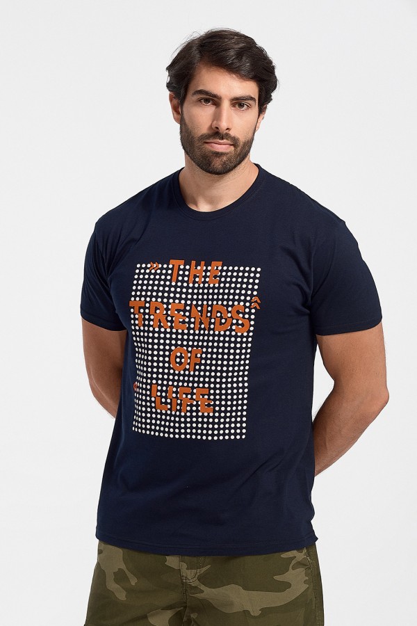 Ανδρικό T-Shirt JHK Trends Of Life NAVY