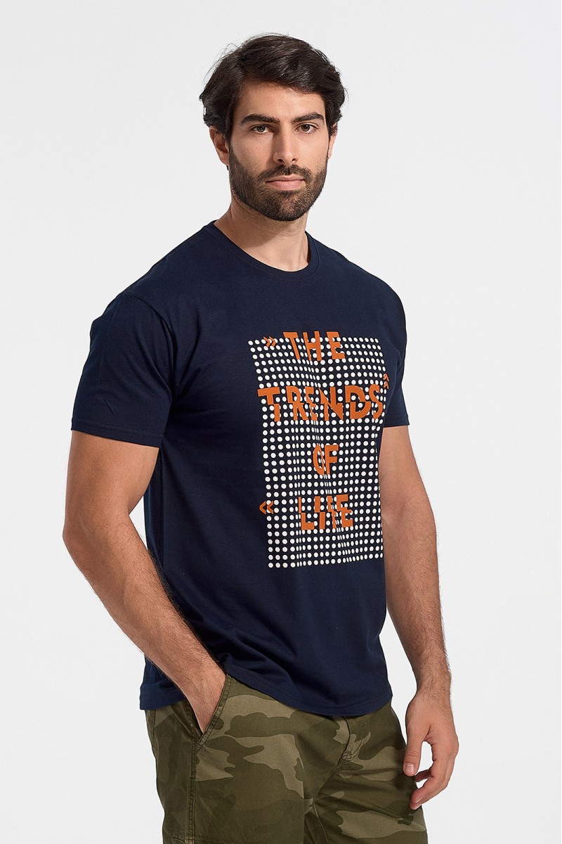 Ανδρικό T-Shirt JHK Trends Of Life NAVY