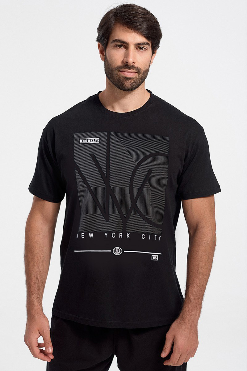 Ανδρικό T-Shirt JHK NEW YORK BLACK