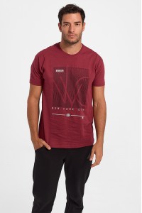 Ανδρικό T-Shirt JHK NEW YORK BORDO