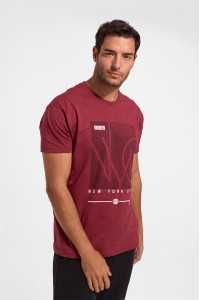 Ανδρικό T-Shirt JHK NEW YORK BORDO