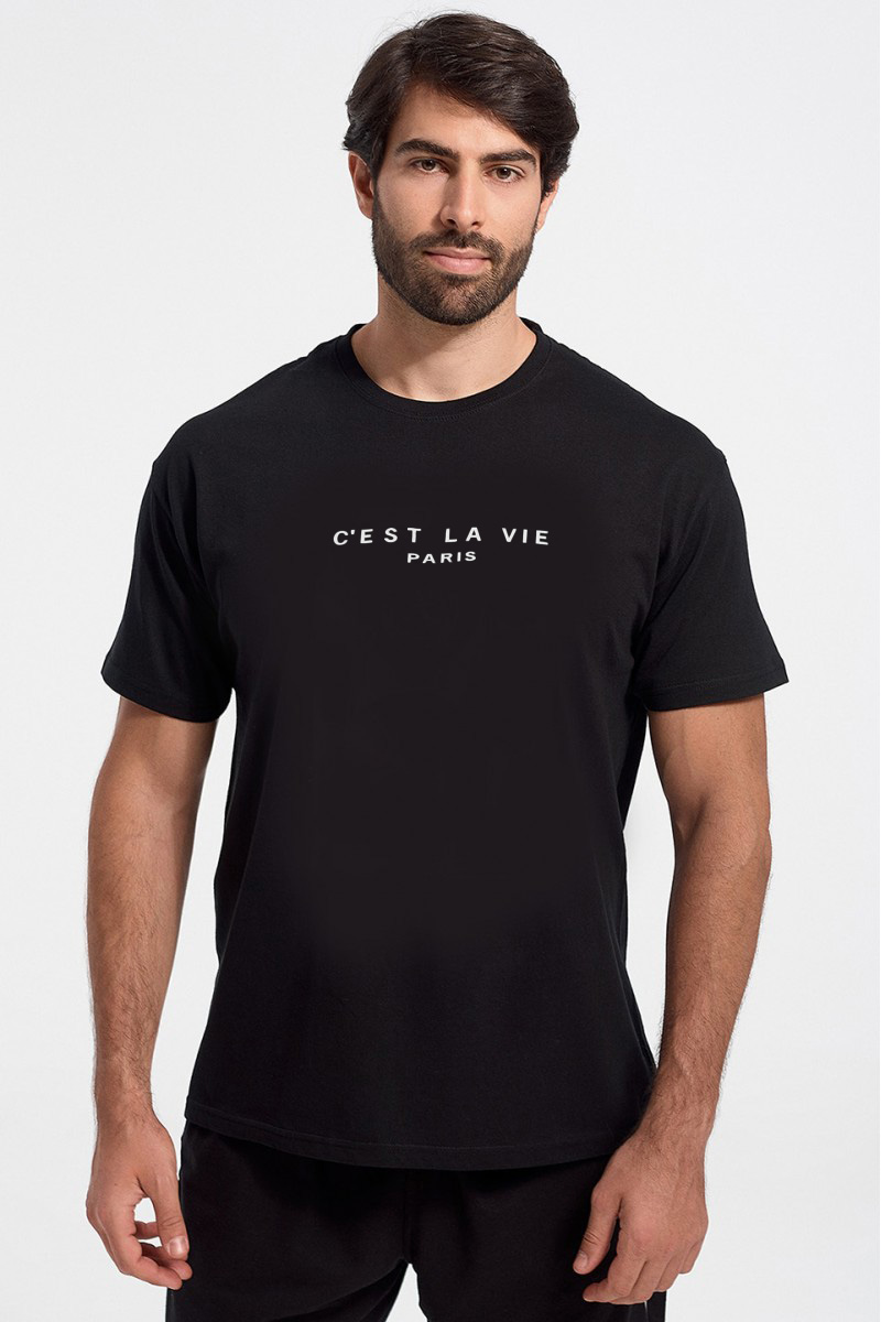 Ανδρικό T-Shirt JHK PARIS BLACK Ανδρικό T-Shirt JHK PARIS BLACK