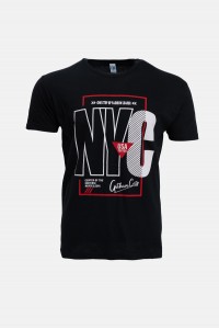 Ανδρικό T-Shirt JHK NEW YORK CITY ΜΑΥΡΟ
