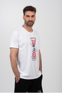 Ανδρικό T-Shirt JHK NEW YORK CITY ΛΕΥΚΟ