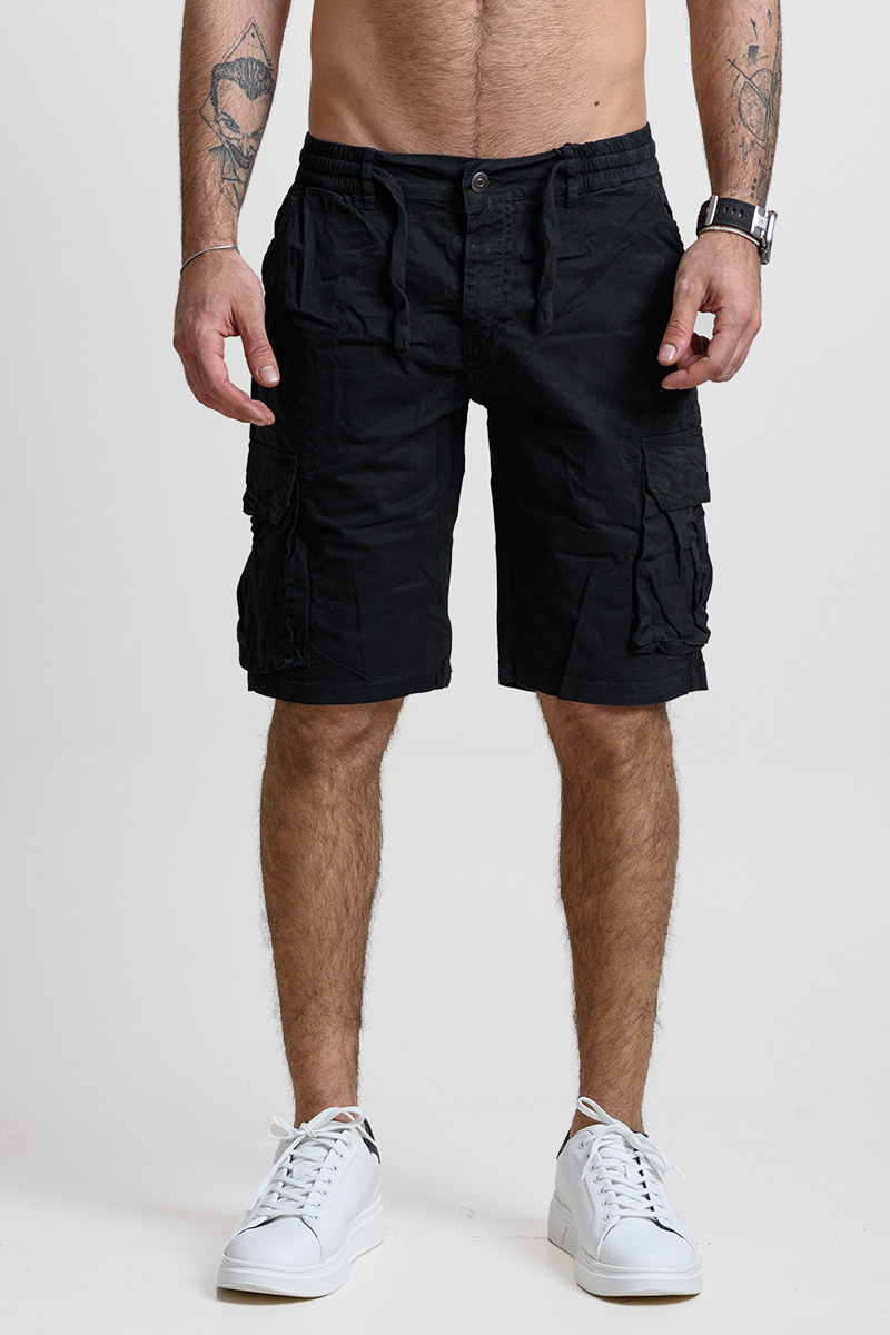 ΒΕΡΜΟΥΔΑ CARGO ΜΕ ΛΑΣΤΙΧΟ JUST REBEL JR1119-9 ΜΑΥΡΟ