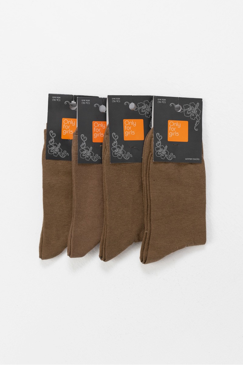 Γυναικείες κάλτσες K Socks Καφέ 4 Pack