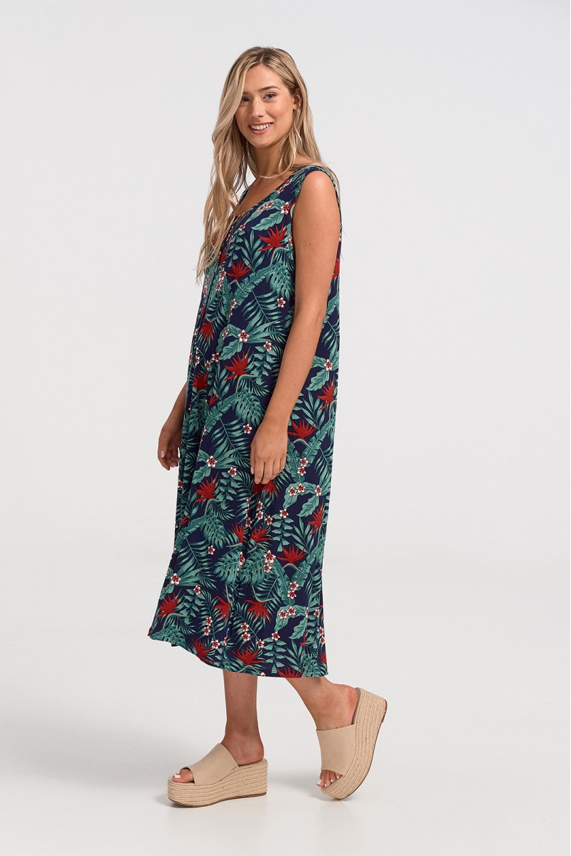 MAXI Αμάνικο φόρεμα KOYOTE Εμπριμέ 6041 BIG SIZE 2 MAXI Αμάνικο φόρεμα KOYOTE Εμπριμέ 6041 BIG SIZE 2