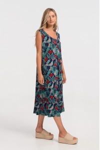 MAXI Αμάνικο φόρεμα KOYOTE Εμπριμέ 6041 BIG SIZE 2 MAXI Αμάνικο φόρεμα KOYOTE Εμπριμέ 6041 BIG SIZE 2