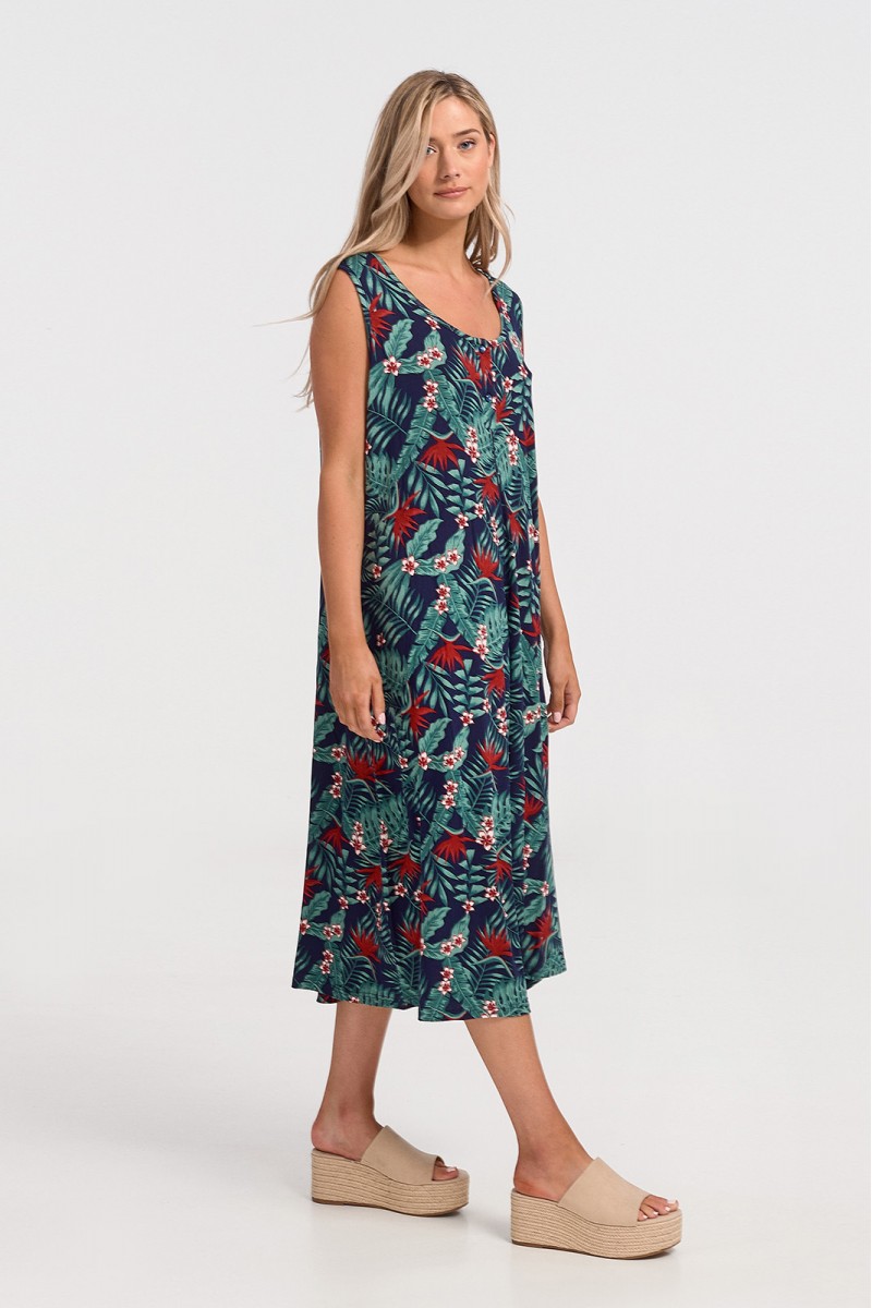 MAXI Αμάνικο φόρεμα KOYOTE Εμπριμέ 6041 BIG SIZE 2 MAXI Αμάνικο φόρεμα KOYOTE Εμπριμέ 6041 BIG SIZE 2