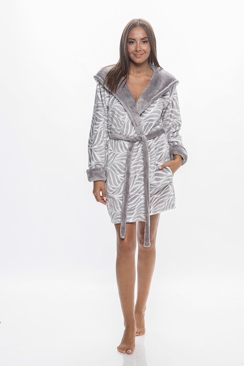 Ρόμπα Fleece KOYOTE με κουκούλα ΚΓ5312 Animal Γκρι Ρόμπα Fleece KOYOTE με κουκούλα ΚΓ5312 Animal Γκρι