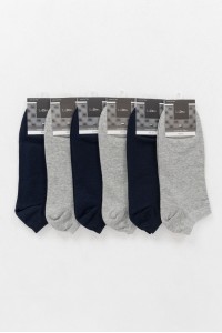 Κοντές Κάλτσες Basic 6 Pack Μπλε και Γκρι