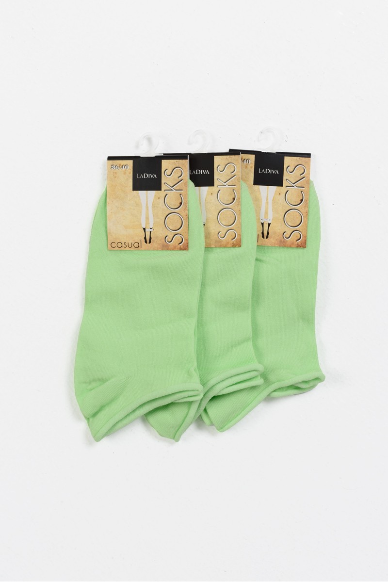 Καλοκαιρινές κάλτσες LA DIVA χωρίς λάστιχο 2 Pack Λαχανί