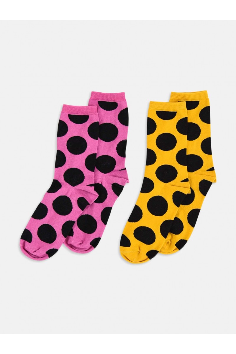 Γυναικείες κάλτσες LA DIVA Πουά Φουξ και Κίτρινο