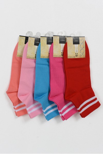 Γυναικείες κάλτσες ημίκοντες LA DIVA 5 Pack Ριγέ Combo