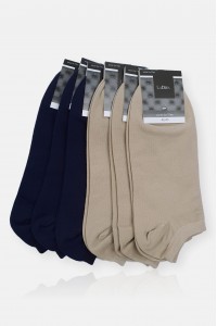 UNISEX Κοντές κάλτσες σοσόνια LADIVA NAVY and Beige 6Pack 