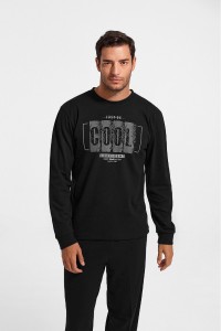 Ανδρική πιτζάμα LION COOL Μαύρο 1500 Ανδρική πιτζάμα LION COOL Μαύρο 1500