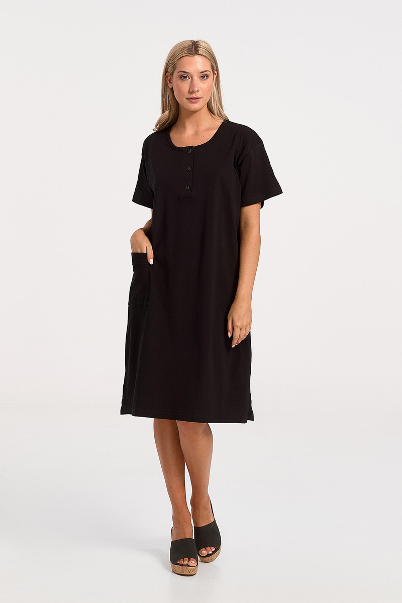 Κλασικό φόρεμα LION Κοντομάνικο 0026 Μαύρο