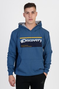 Μπλούζα φούτερ με κουκούλα LION DISCOVERY Μπλε Ραφ Μπλούζα φούτερ με κουκούλα LION DISCOVERY Μπλε Ραφ