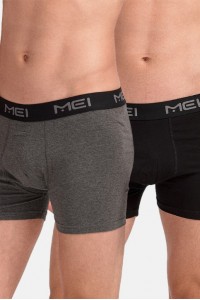 Ανδρικό Boxer MEI 110 2 PACK Black Grey