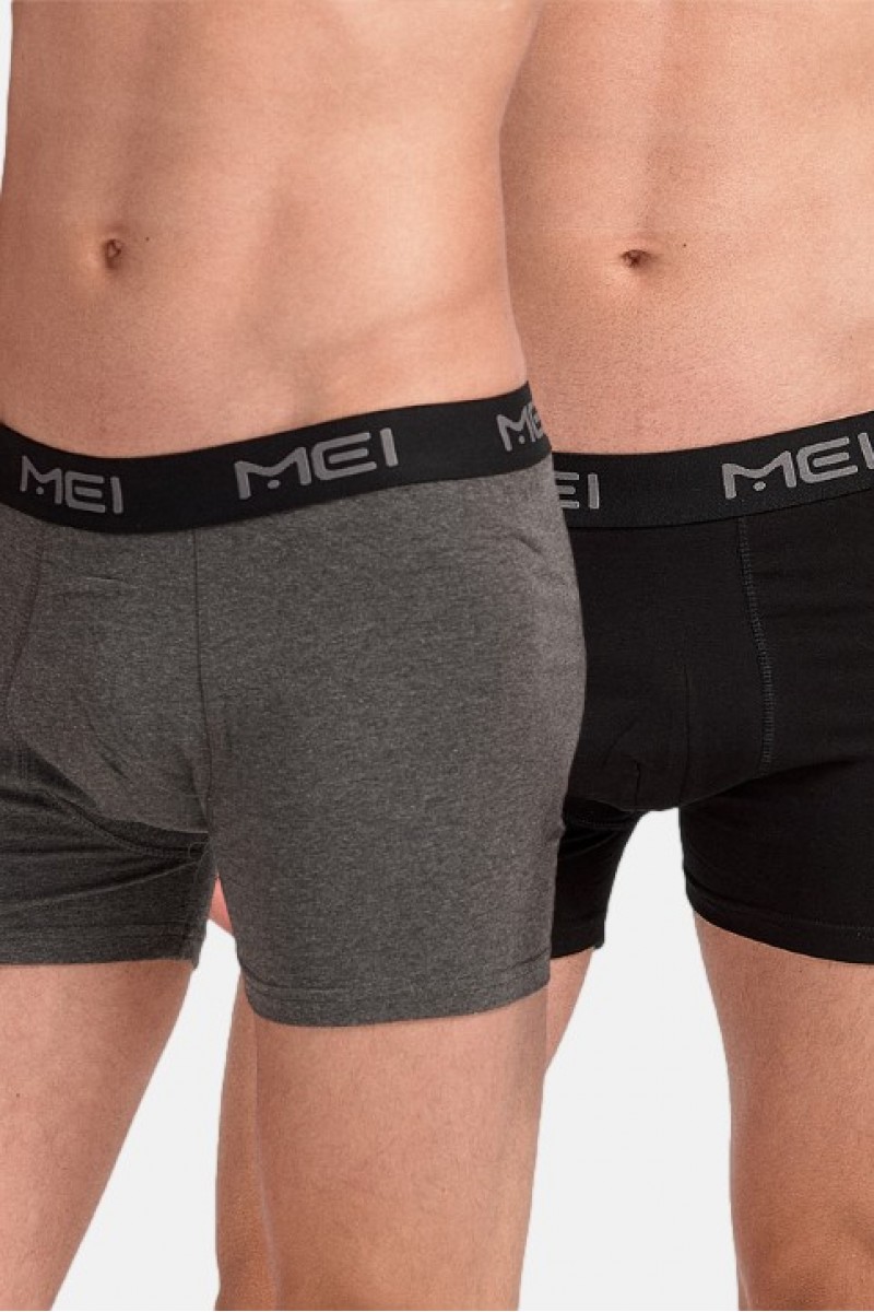 Ανδρικό Boxer MEI 110 2 PACK Black Grey