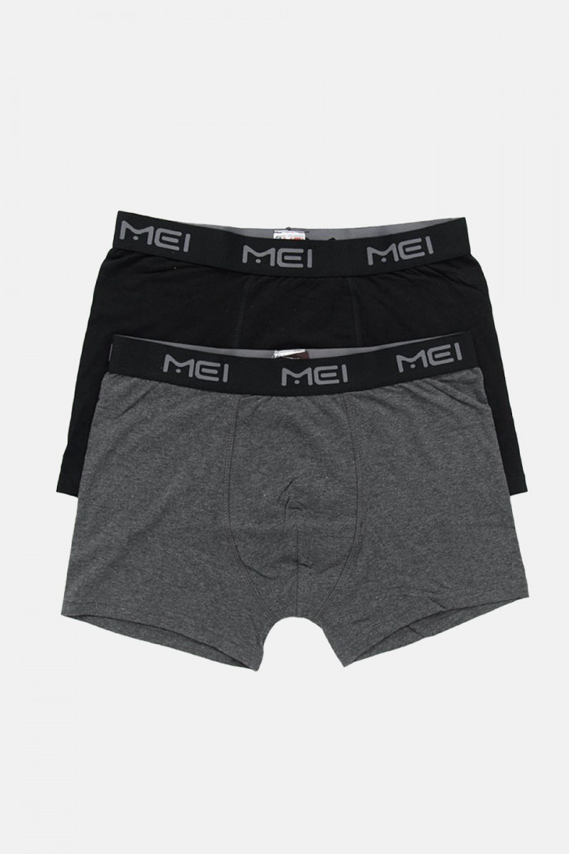 Ανδρικό Boxer MEI 110 2 PACK Black Grey