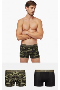 Ανδρικά Boxers MINERVA Men Gear Black Camo 2 Τεμάχια Ανδρικά Boxers MINERVA Men Gear Black Camo 2 Τεμάχια
